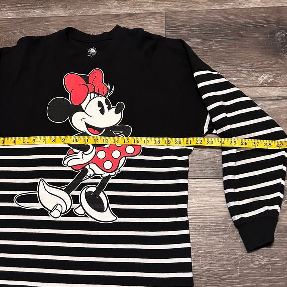 Disney Store Parks Spirit Jersey Minnie Mouse Forever Black White Striped,XSmall - Picture 7 of 9